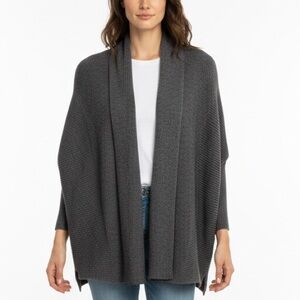 ZARA KNIT Sweater Oversized Ribbed Knit Cardigan GRAY SZ Small